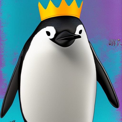 Penguin wearing a crown - AI Generated Artwork - NightCafe Creator