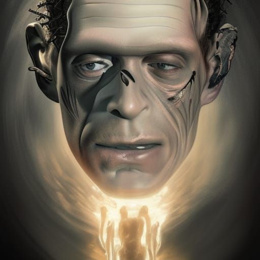 Tattoo design. Frankenstein’s creation, Adam: the modern Pro...