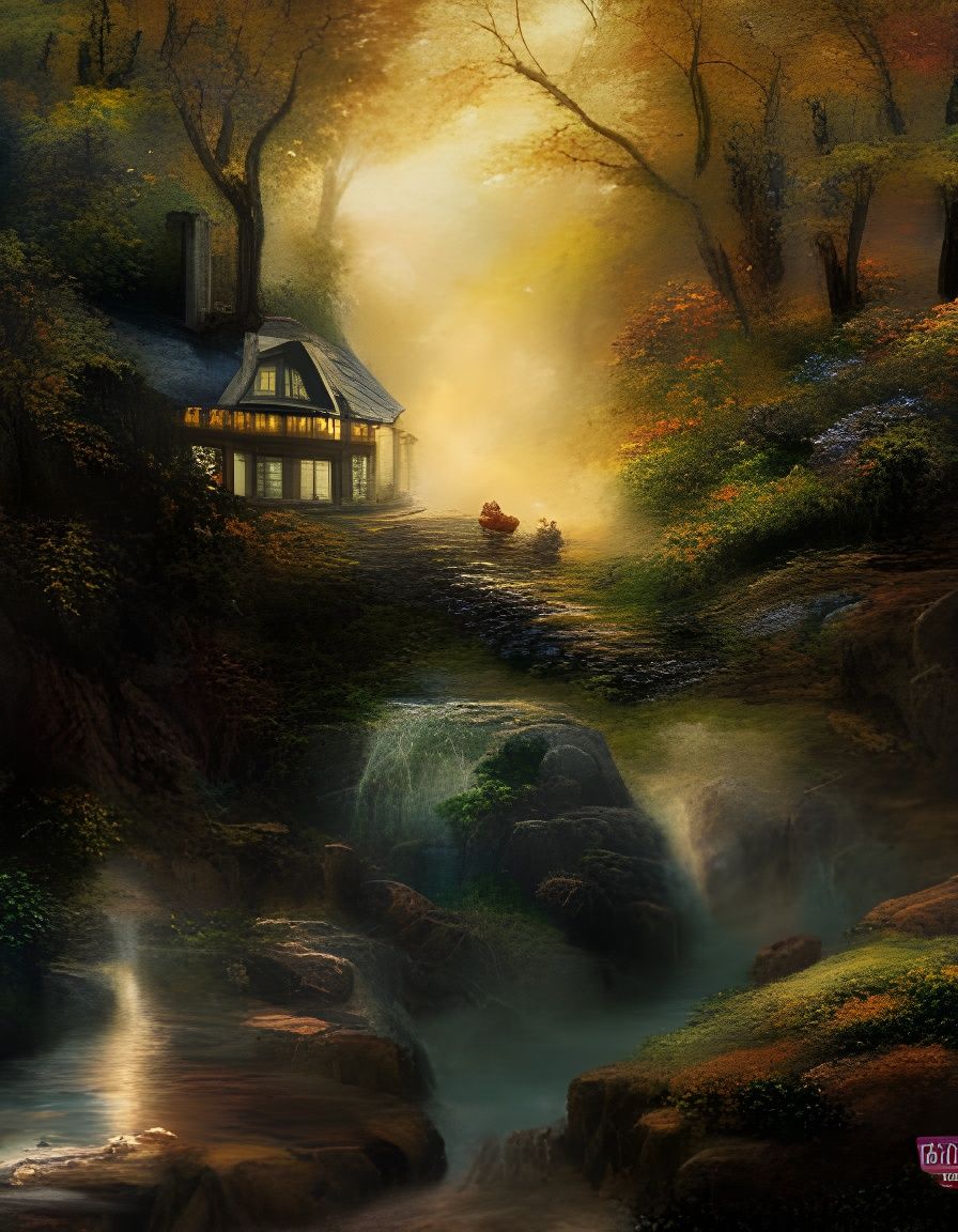 ethereal fantasy hyperdetailed mist Thomas Kinkade