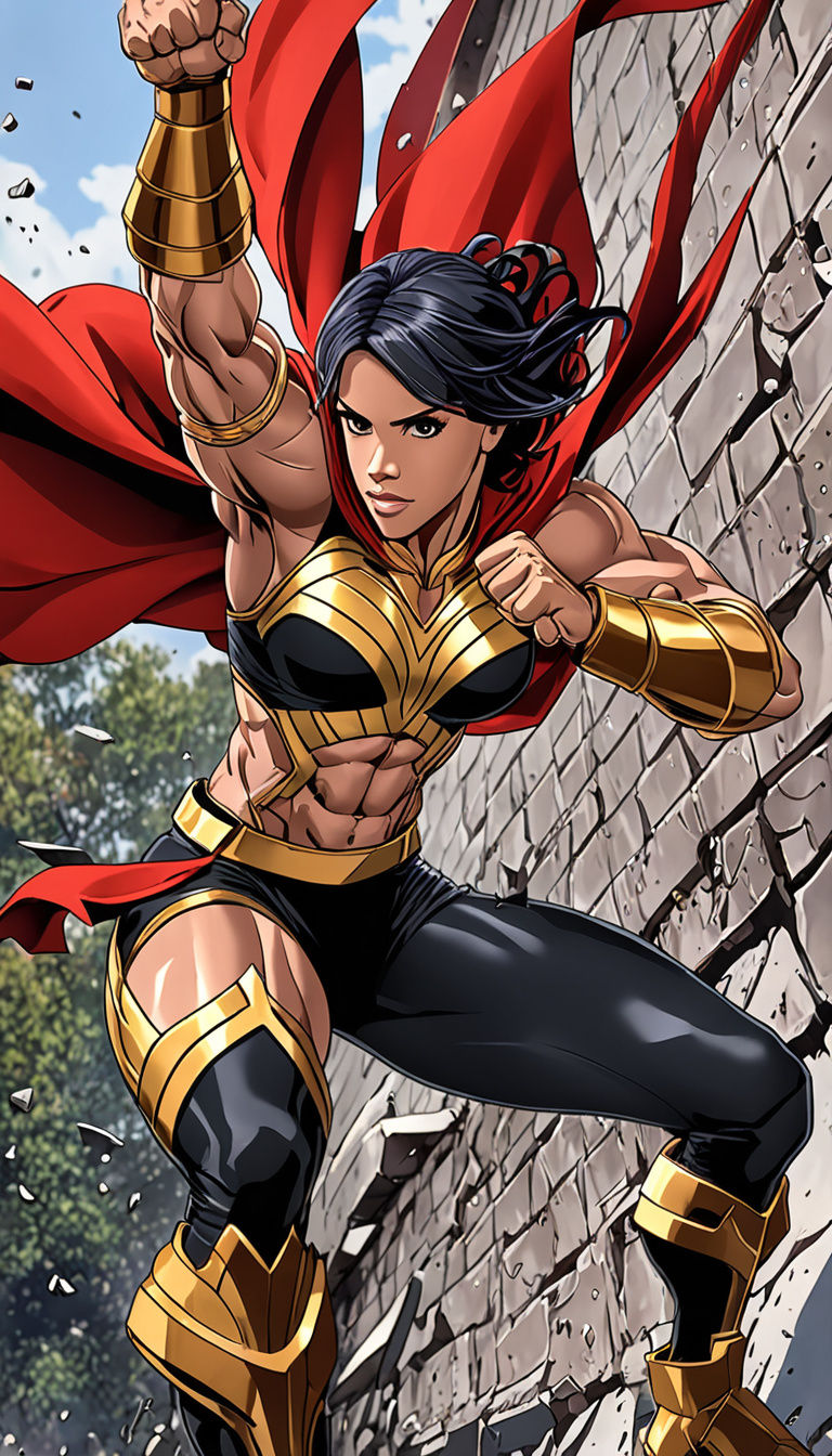 Strong Anime Hero Punches Through a Wall in a 4K Art of Figh...