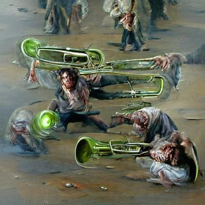 Zombies playing trombones