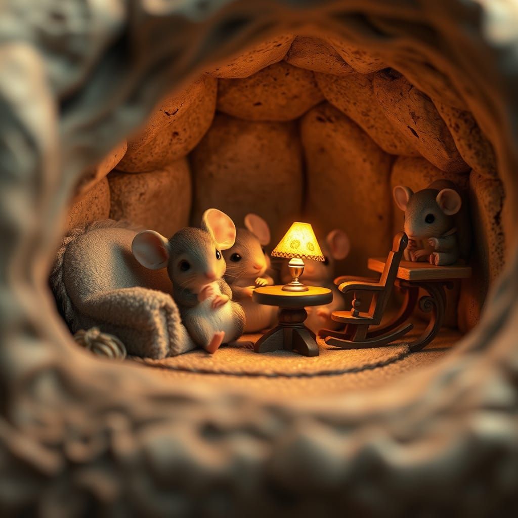 A cozy miniature mouse family   by @Cheryl Lynn Kiebler