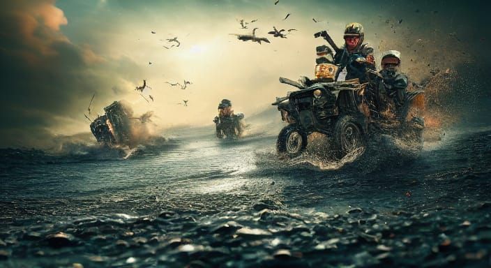  <lora:Suno:1.0> On The Run