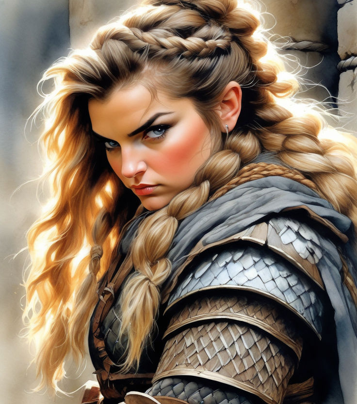Fierce Gaze: Female Dwarf Warrior #1