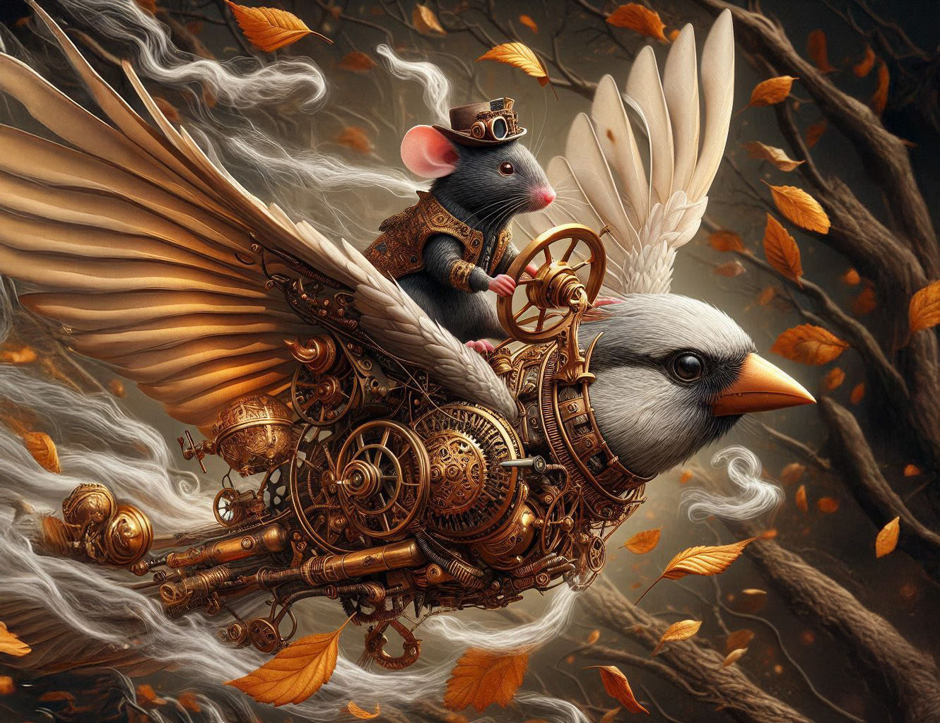 Steampunk Sparrow & Mouse Rider (1)
