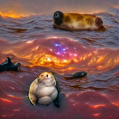 A chonky seal basking in the sunset at the end of the univer...