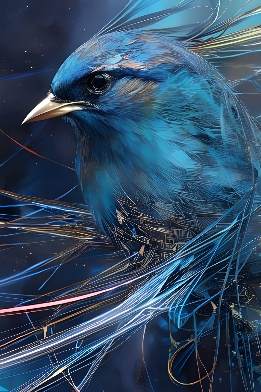 Blue Sparrow  by @Kle00