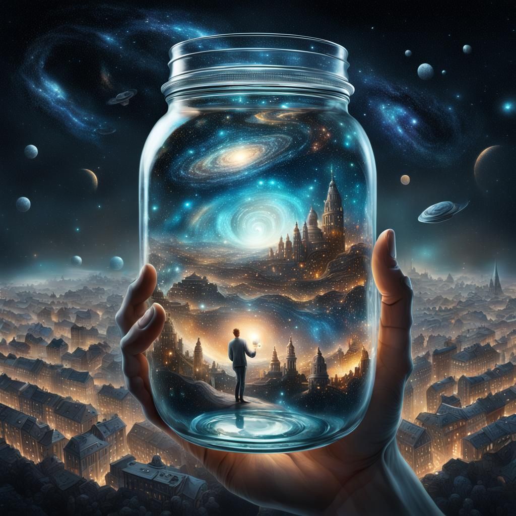 Universe in a Mason Jar  by @Chickadee