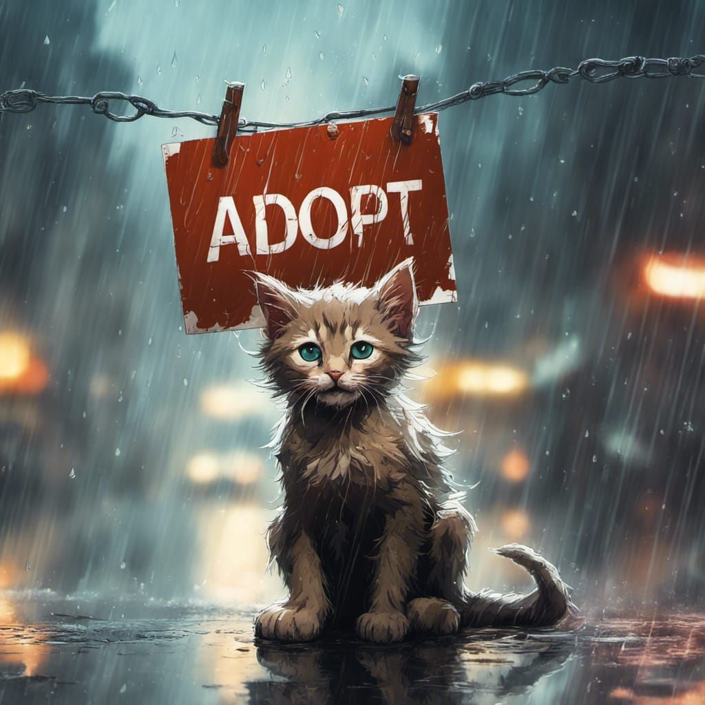 Sad kitten  by @Keeg