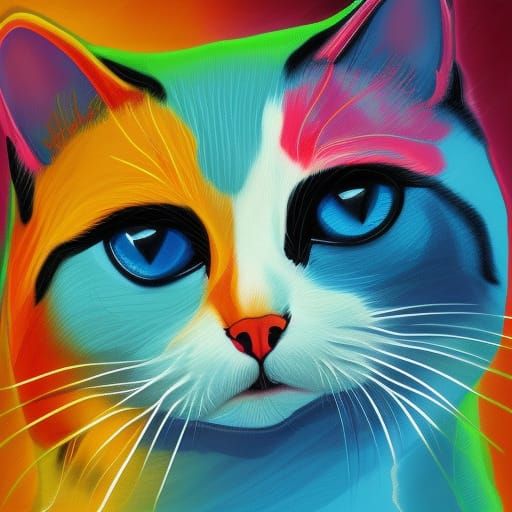 Paintsploding Cat - AI Generated Artwork - NightCafe Creator