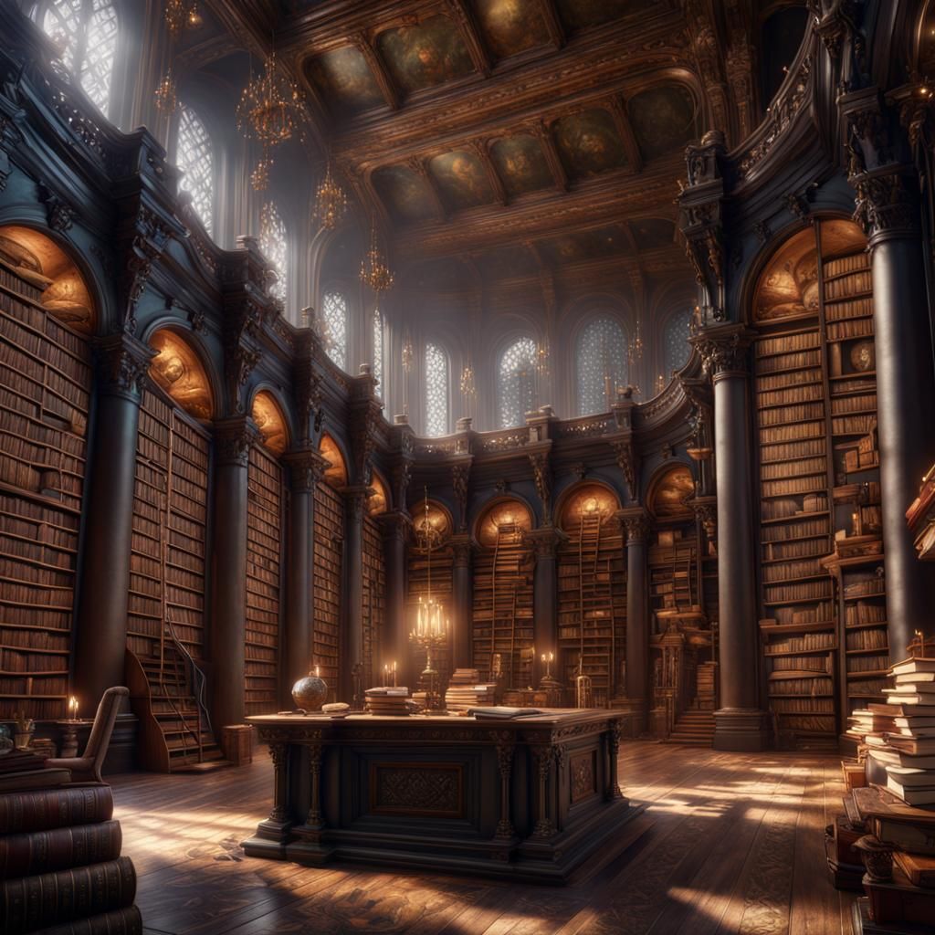 Giant Great library full of books - AI Generated Artwork - NightCafe ...