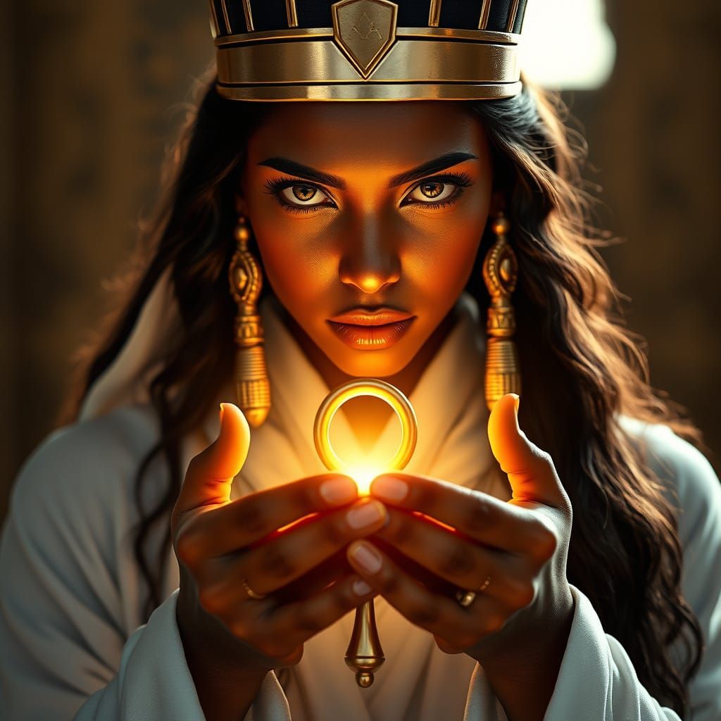 Egyptian Goddess in Golden Splendor - AI Art