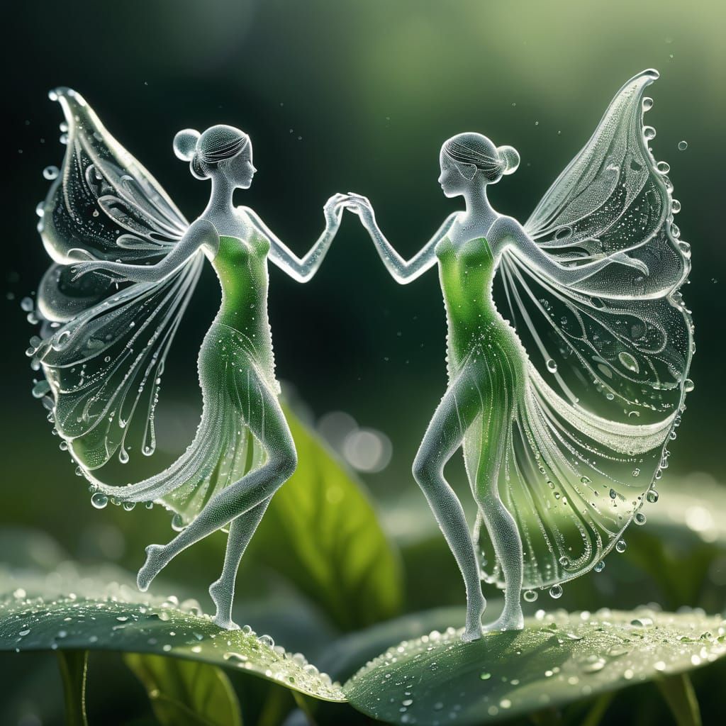Graceful fairies made of dew  by @EllaMoonDesign