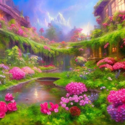 An English Garden - AI Generated Artwork - NightCafe Creator