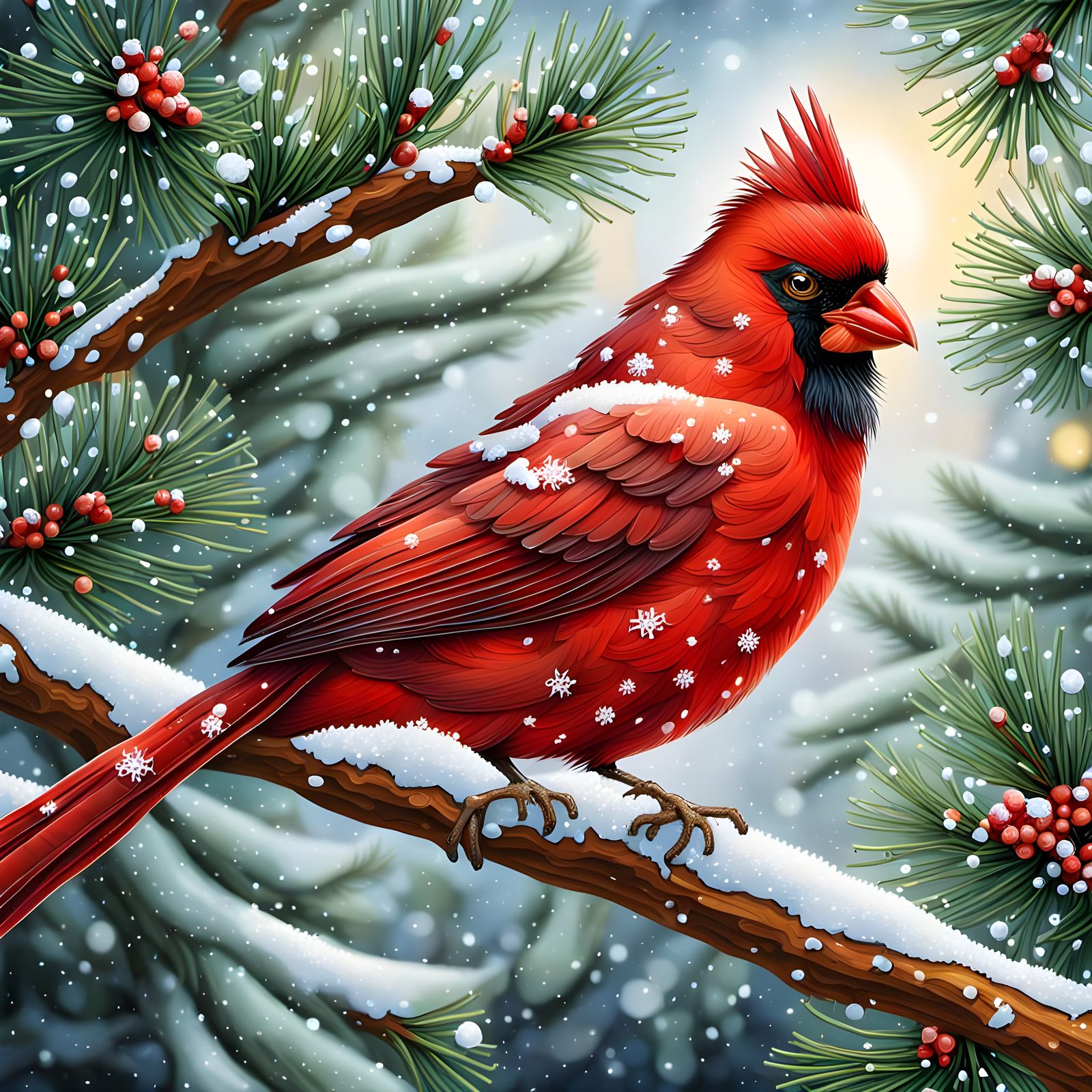 Male Cardinal Greeting  by @Crafter5280