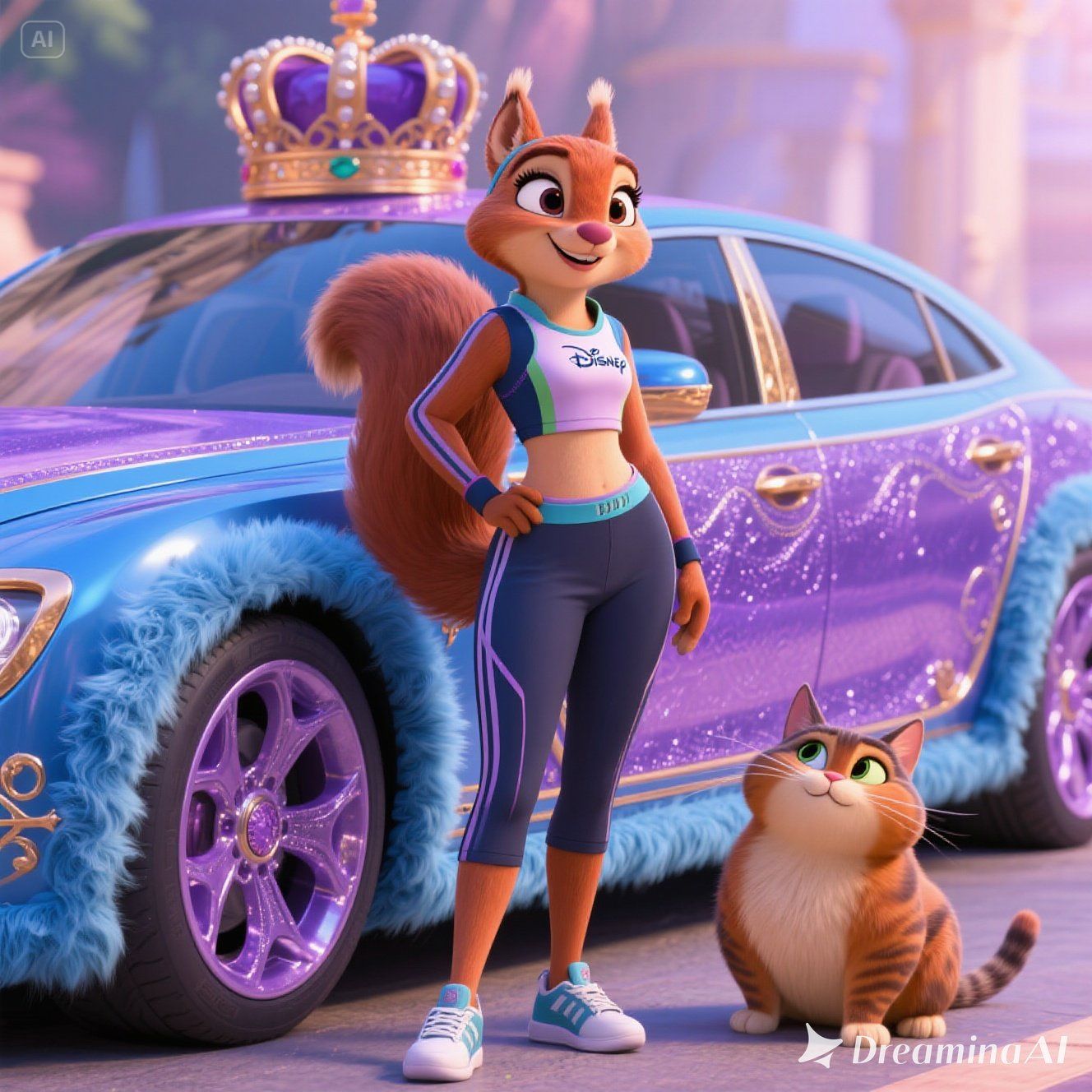 A sporty lady shaped like a squirrel that resembles Frozen i...