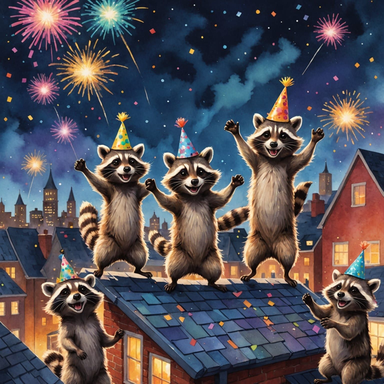 Raccoon Party  by @lionel