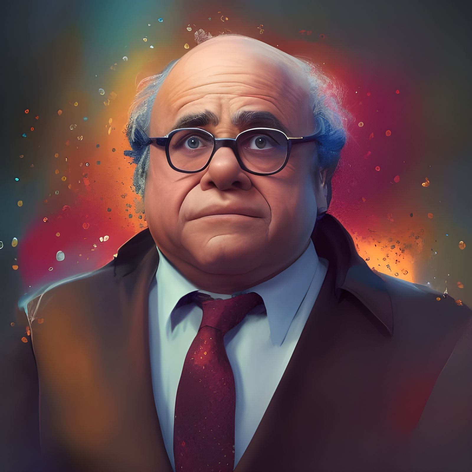 Portrait of a well dressed Danny DeVito - AI Generated Artwork ...