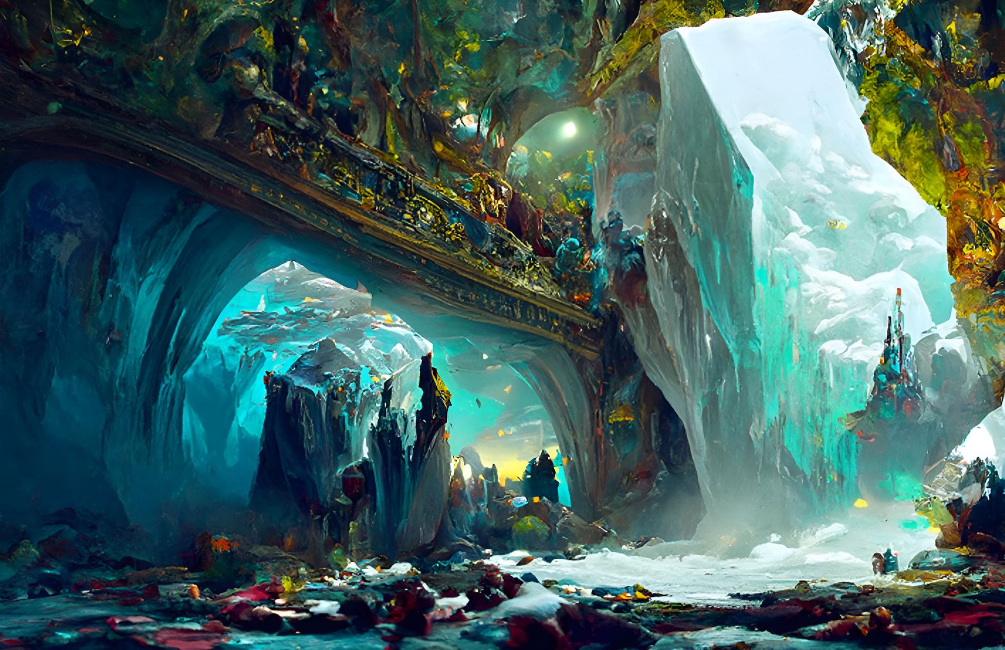 Rocky Ice Cave Exploration (BluePencilXL)