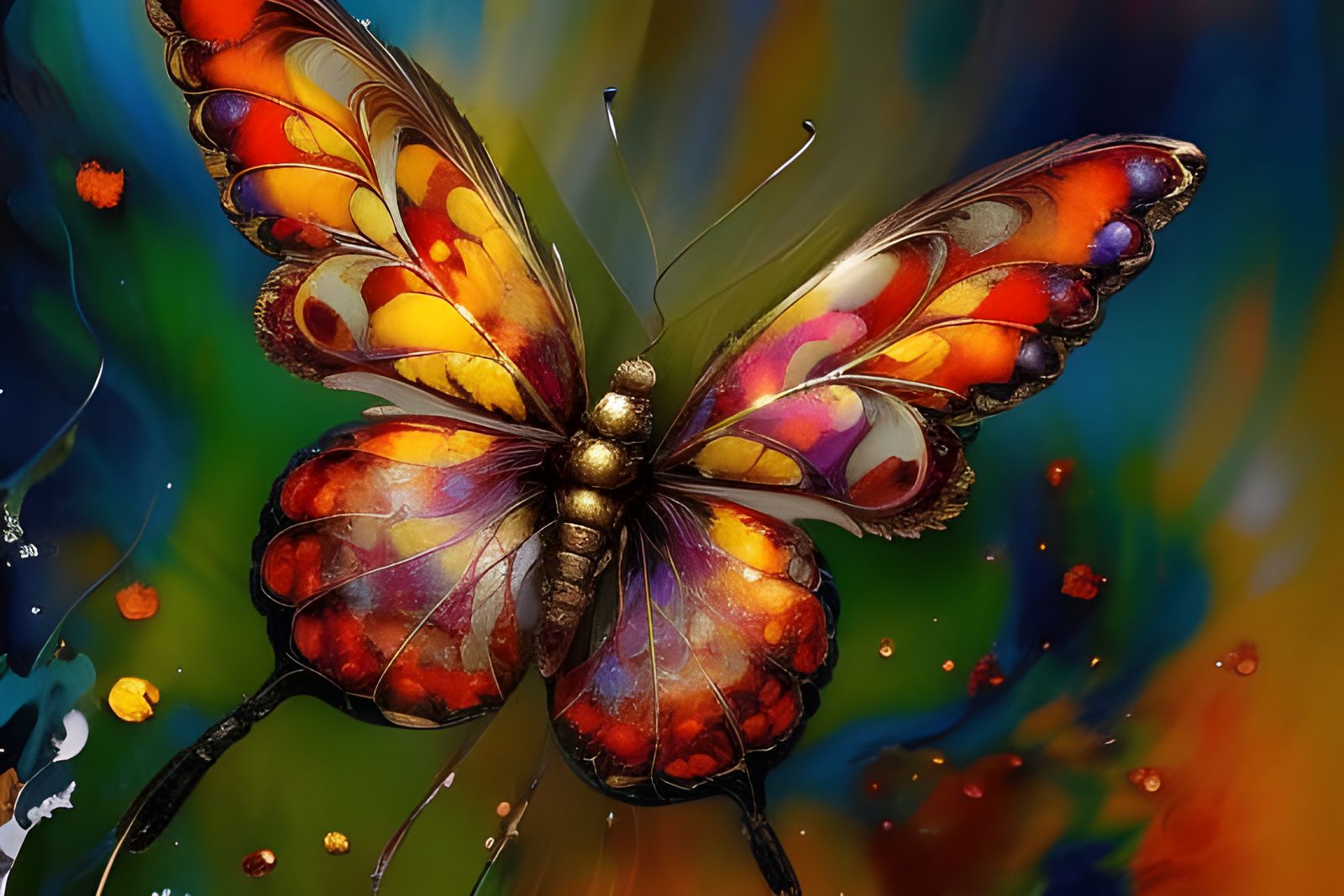 Beautiful fire butterflies