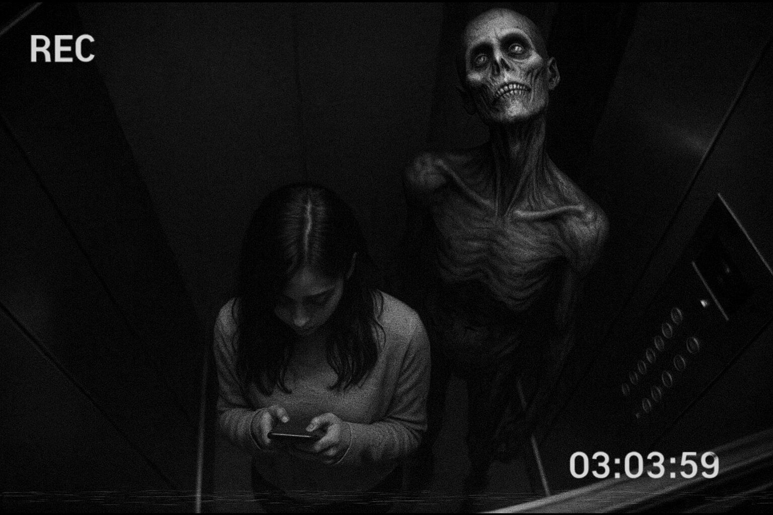 He only appears when you stop at the 8th floor