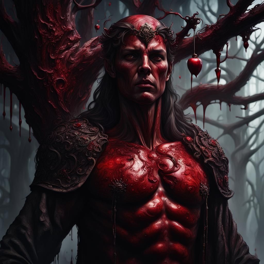 Dark Fantasy Blood Apples in 8k Resolution