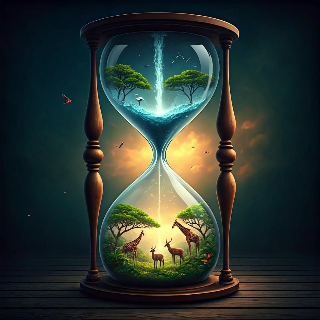 Hourglass Rainforest: A Matte Painting in 8k