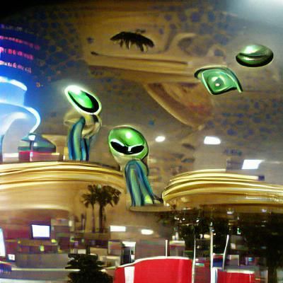 aliens gambling at a casino in LA
