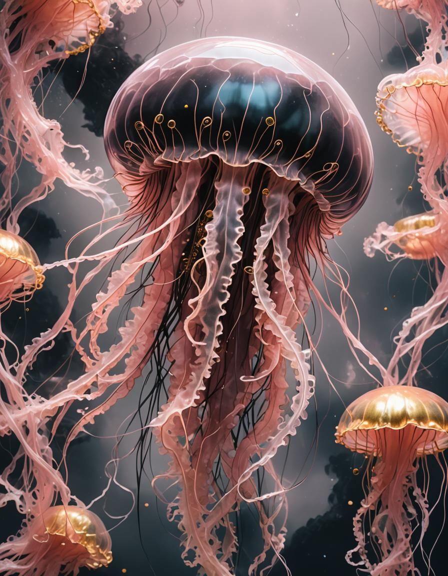 Portrait of a ghostly jellyfish