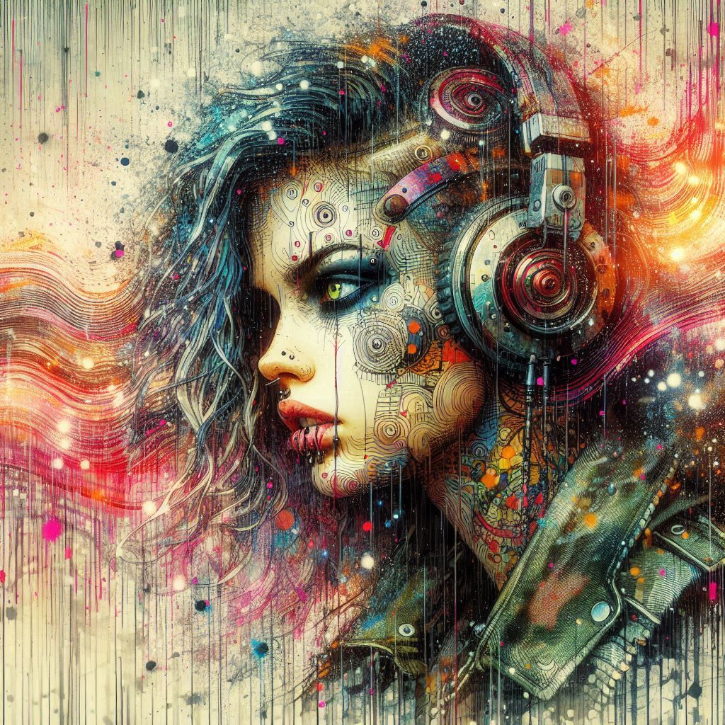 double exposure beautiful fantasy DALL-E 3 portrait landscap...