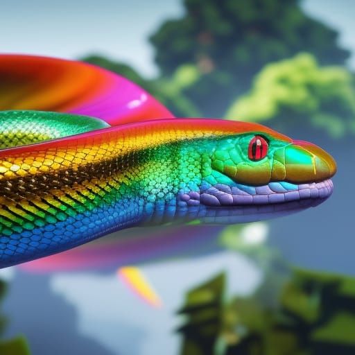 "cute rainbow snake"   by @Art_For_Ukraine