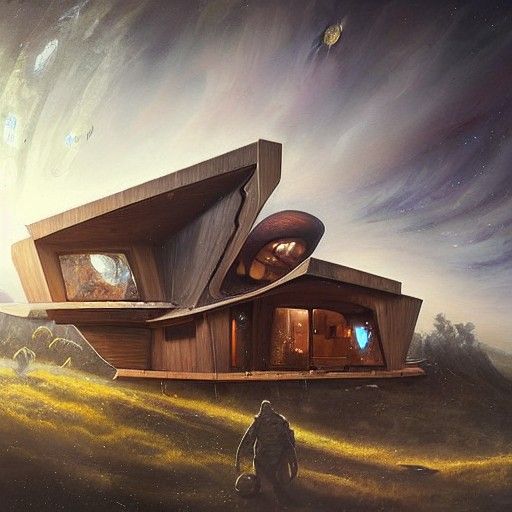 spaceship house AI Generated Artwork NightCafe Creator