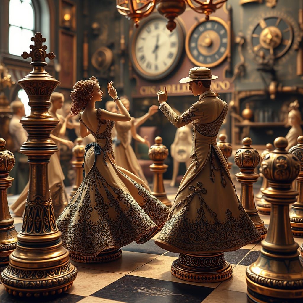 Dancing chess pieces  by @Marc Gacy