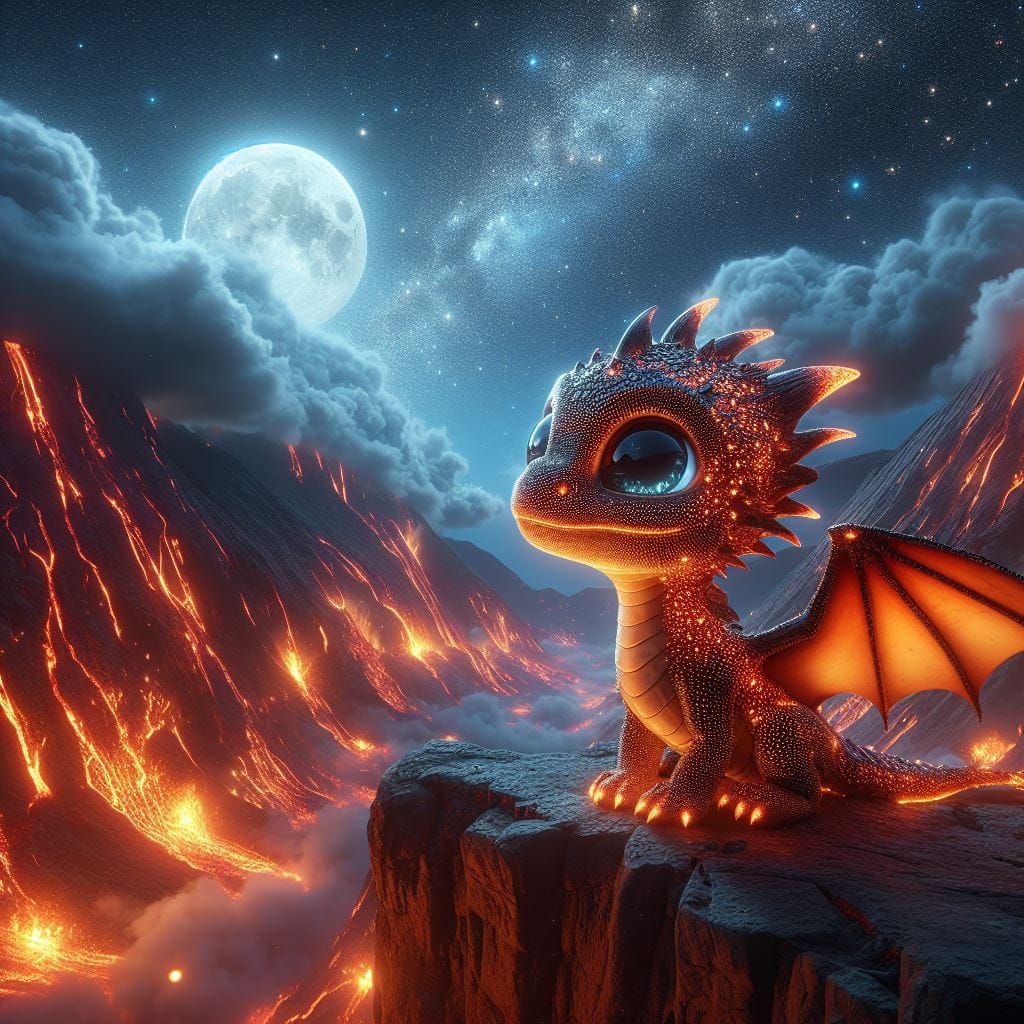 Fire Dragon Baby  by @Jenny
