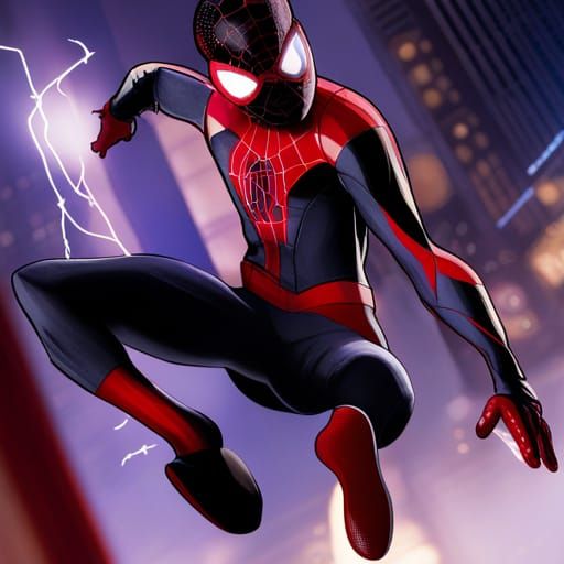 miles morales swinging - AI Generated Artwork - NightCafe Creator