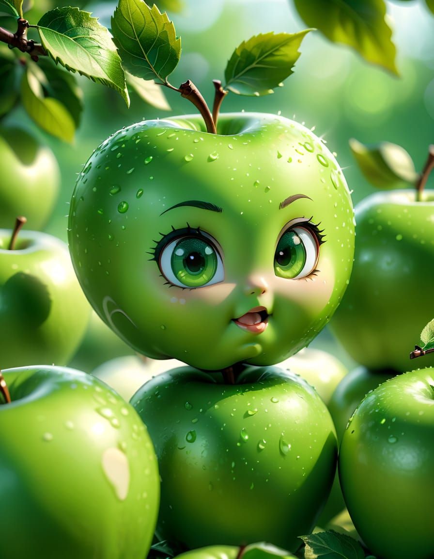 Green apple  by @Typhooncat