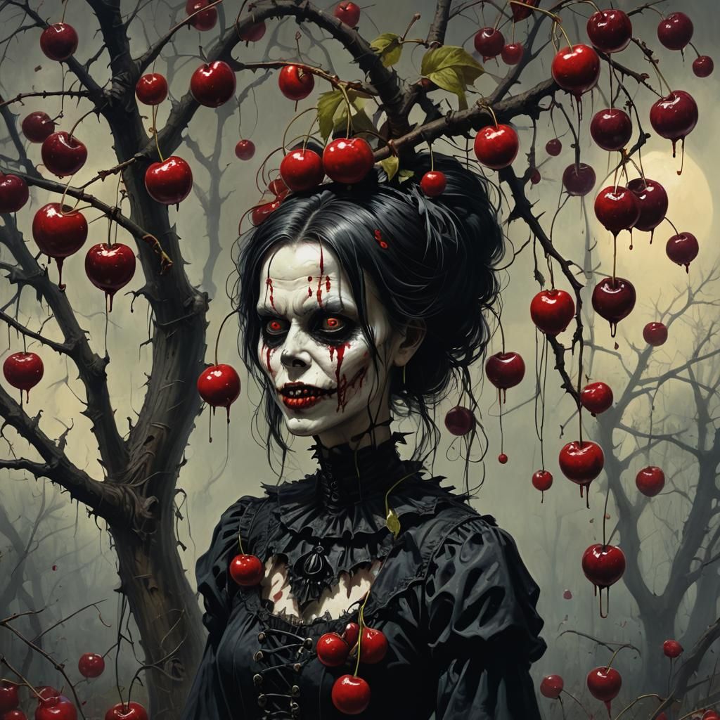 gothic cherries creepy horror