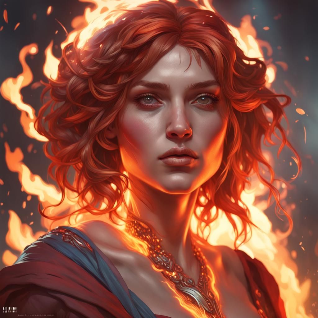 Fire girl - AI Generated Artwork - NightCafe Creator