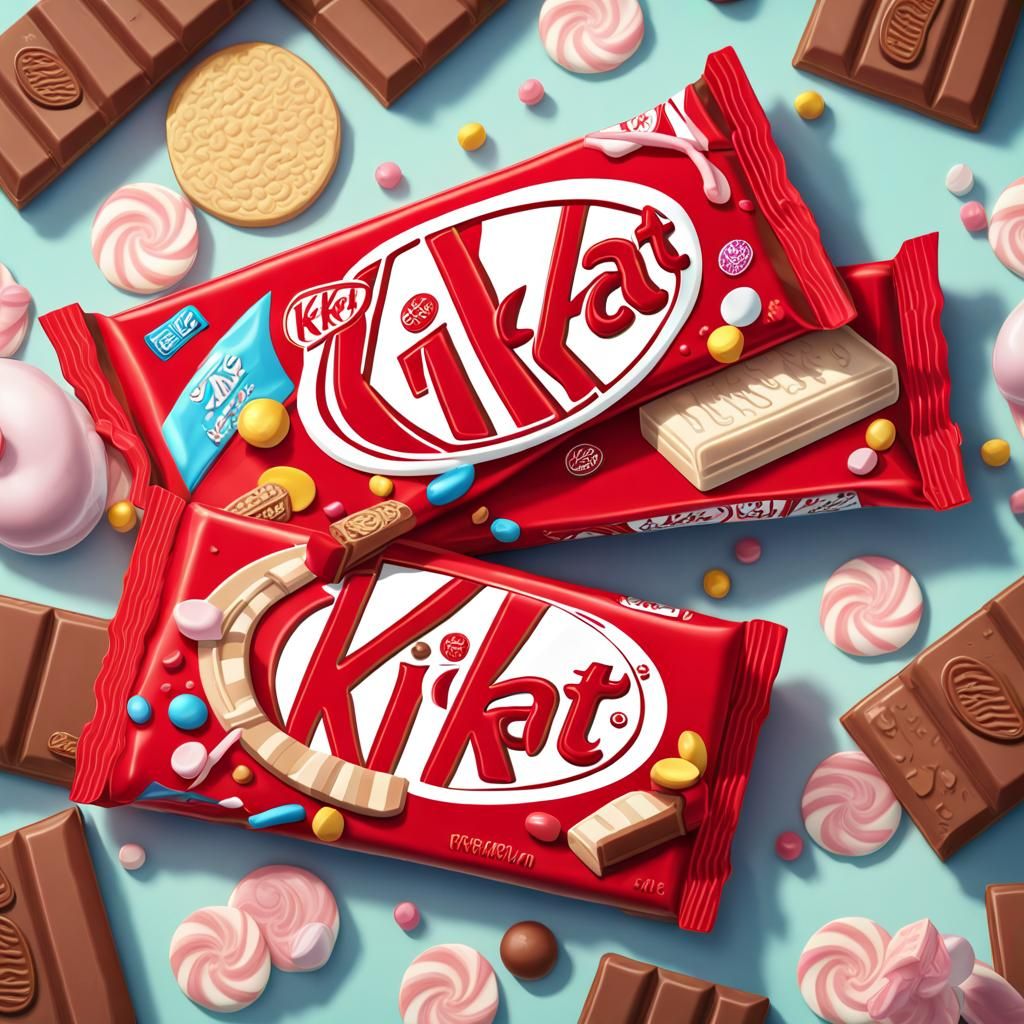 a kit kat chocolate bar, a sales pitch on the delicious crea...