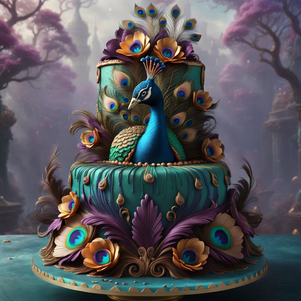 Flock to This Cake: It's a Peacock Paradise!  by @tuk_tuk