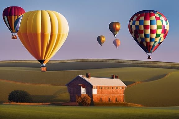 Serene hot air balloons