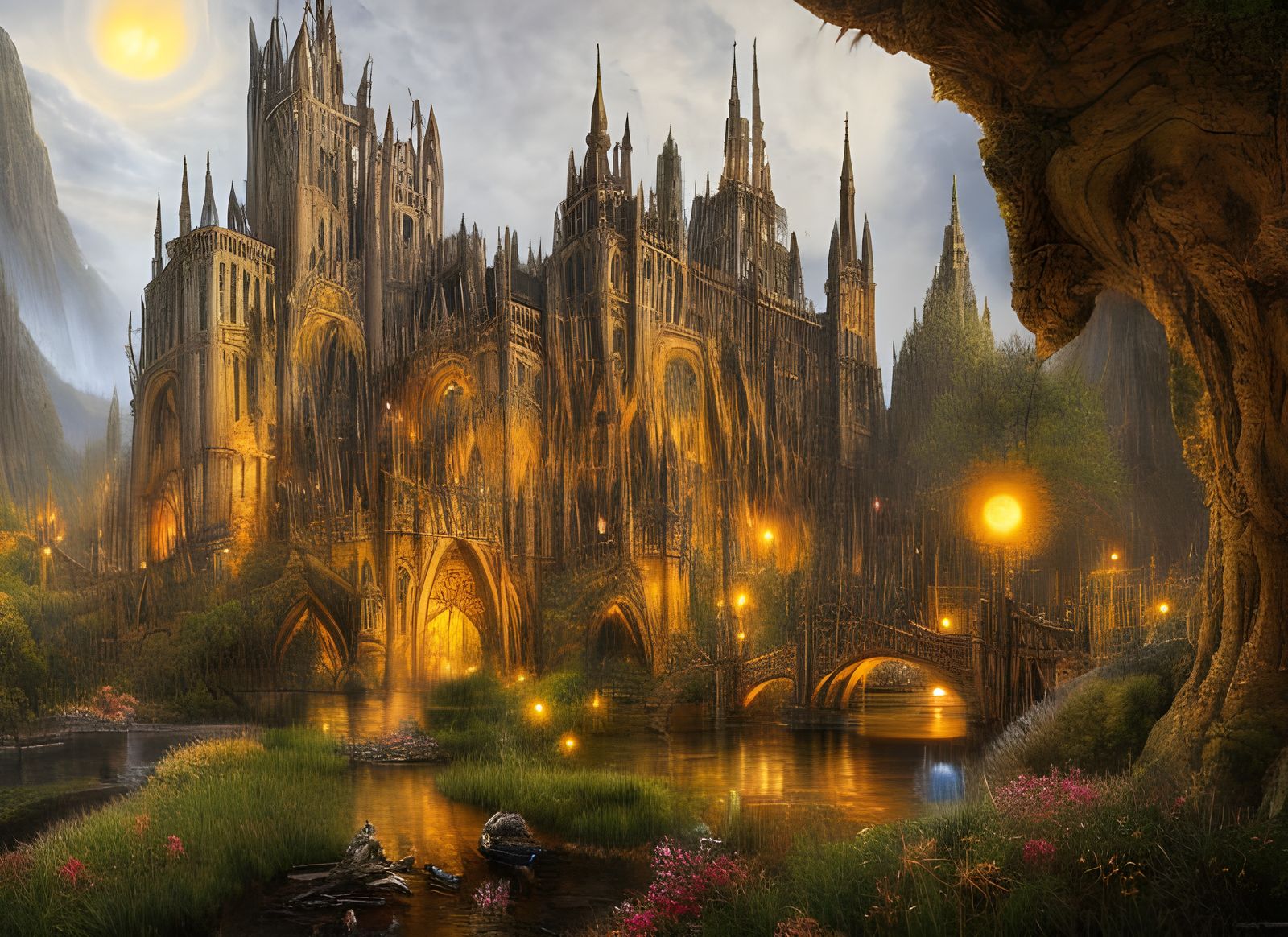 Middle earth golden castle undefined