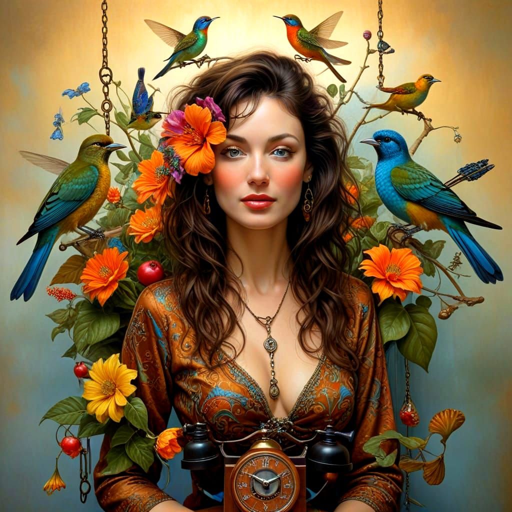 Ethereal Surrealist Beauty in a Fantastical Scene