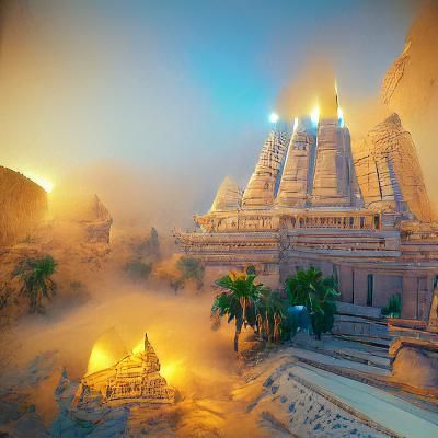 Temple asiatic in desert