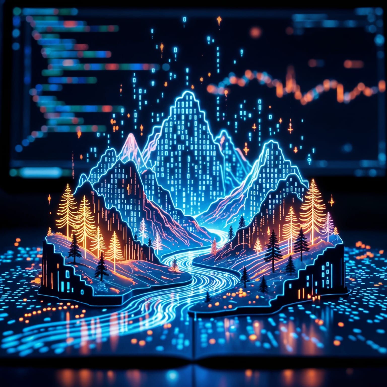 Mountains Made Out of Code  by @lyndz