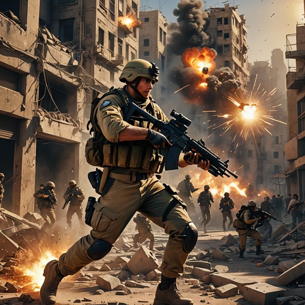 Israeli Soldier in Anime-Inspired 3D War Art