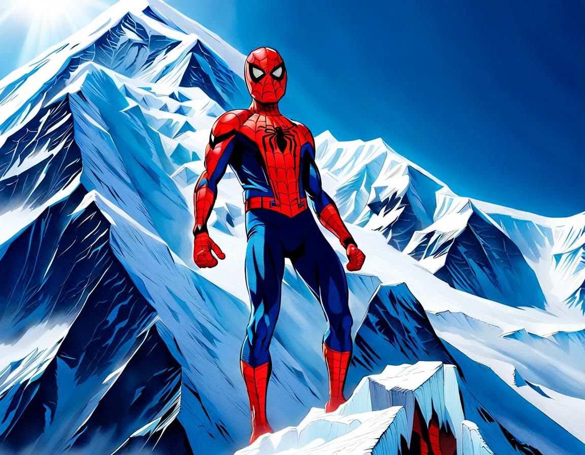 Spider-man on Vacation Decided to Climb Mt Everest Using His...