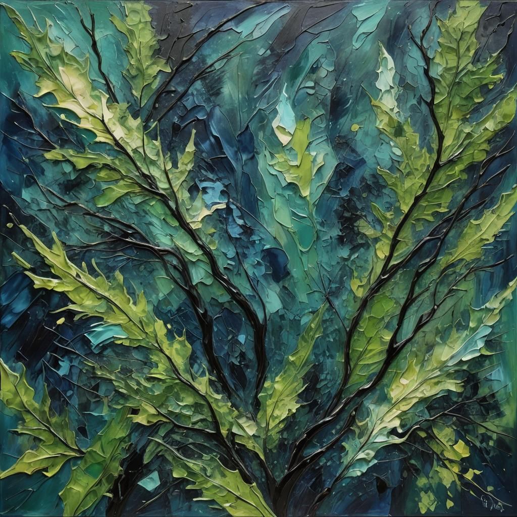 A painting that visually represents the devastating impact o...