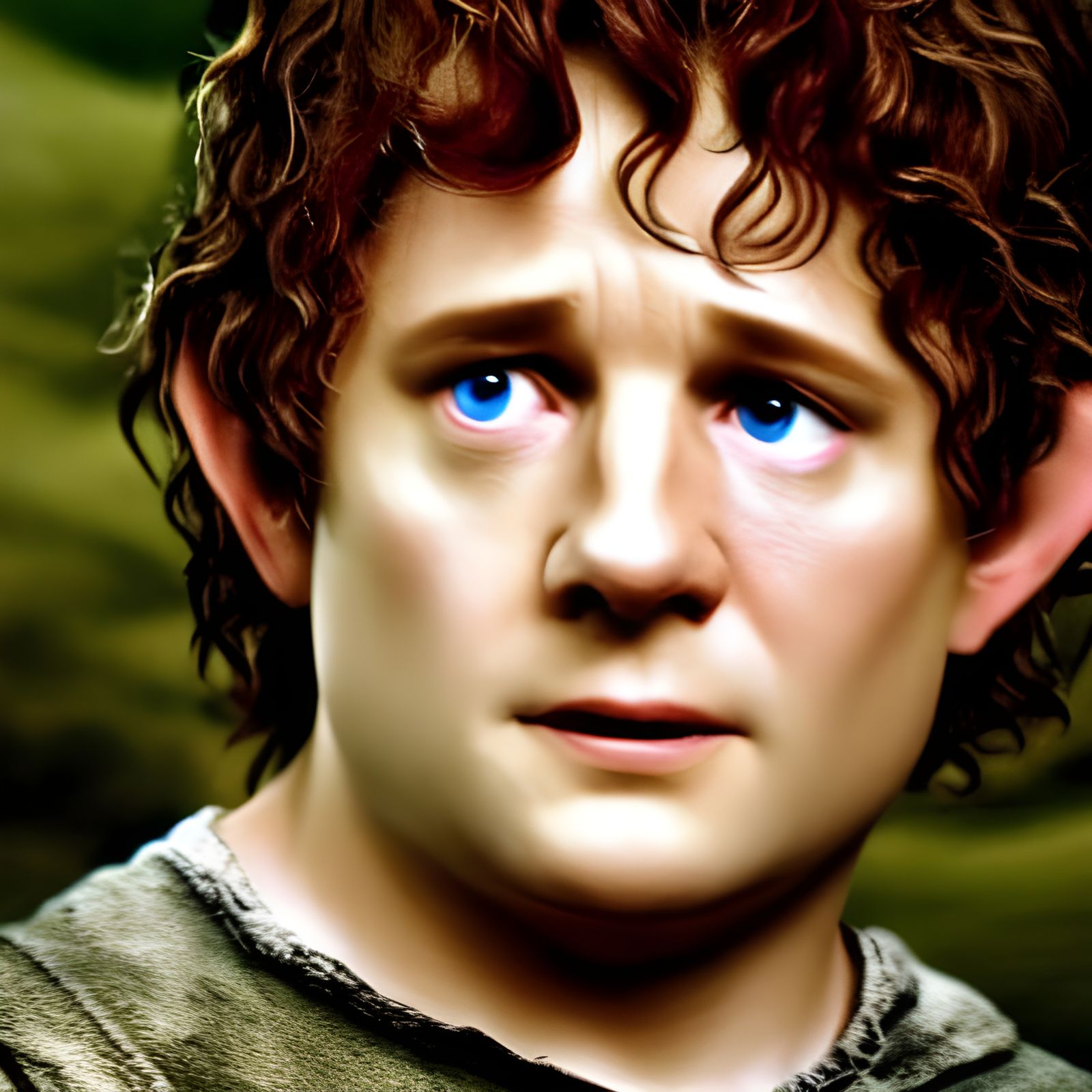 LOTR, photorealistic portrait of the offspring of Samwise Gamgee, Hamfast Gamgee