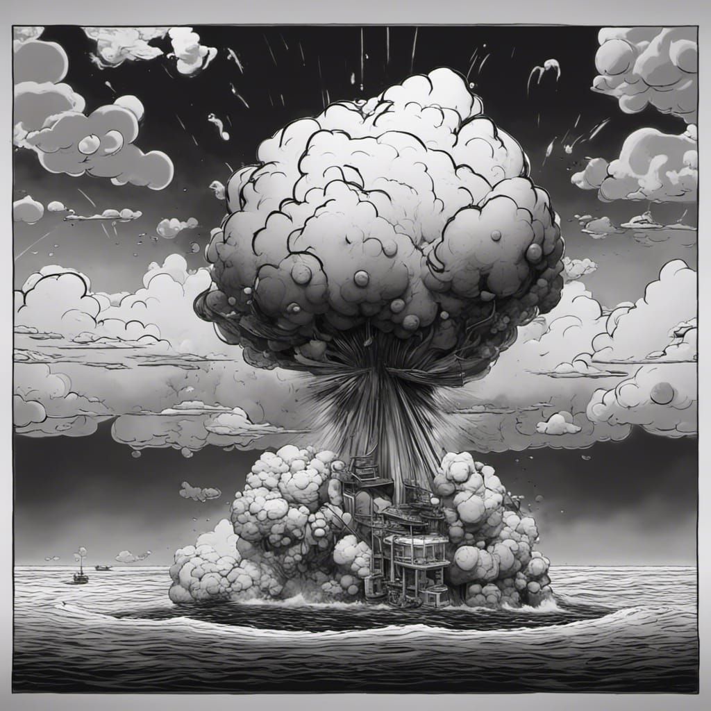 Cartoon Atomic Blast in Rubber Hose Style